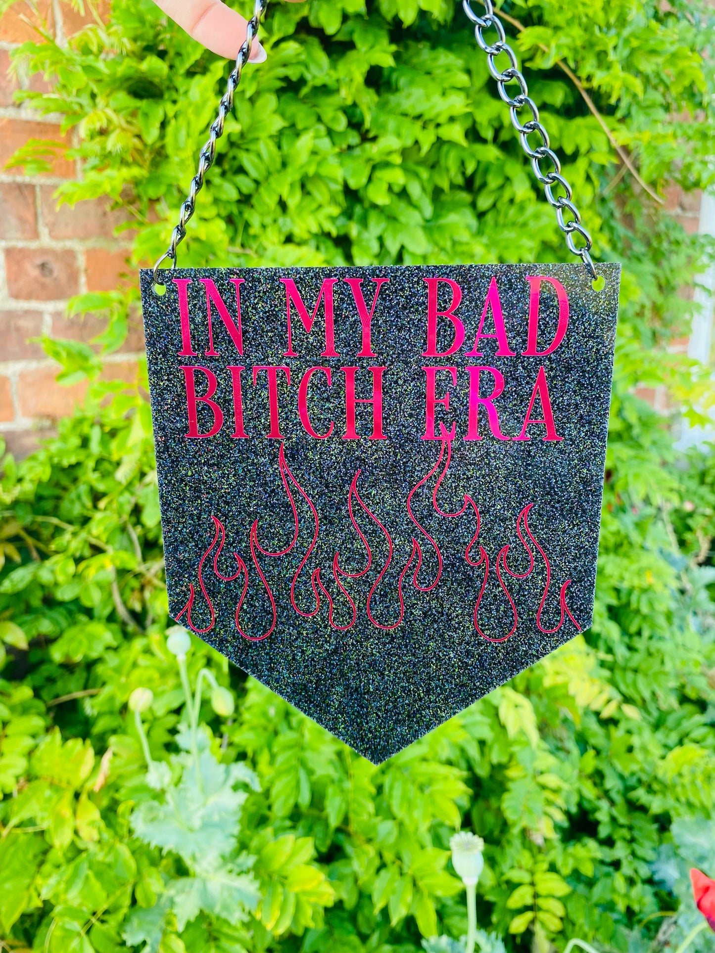 In My Bad Bitch Era Glitter Acrylic Pennant