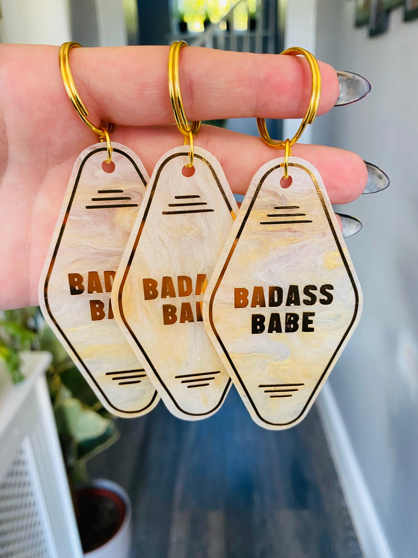 “Badass Babe” Motel Style Keyring