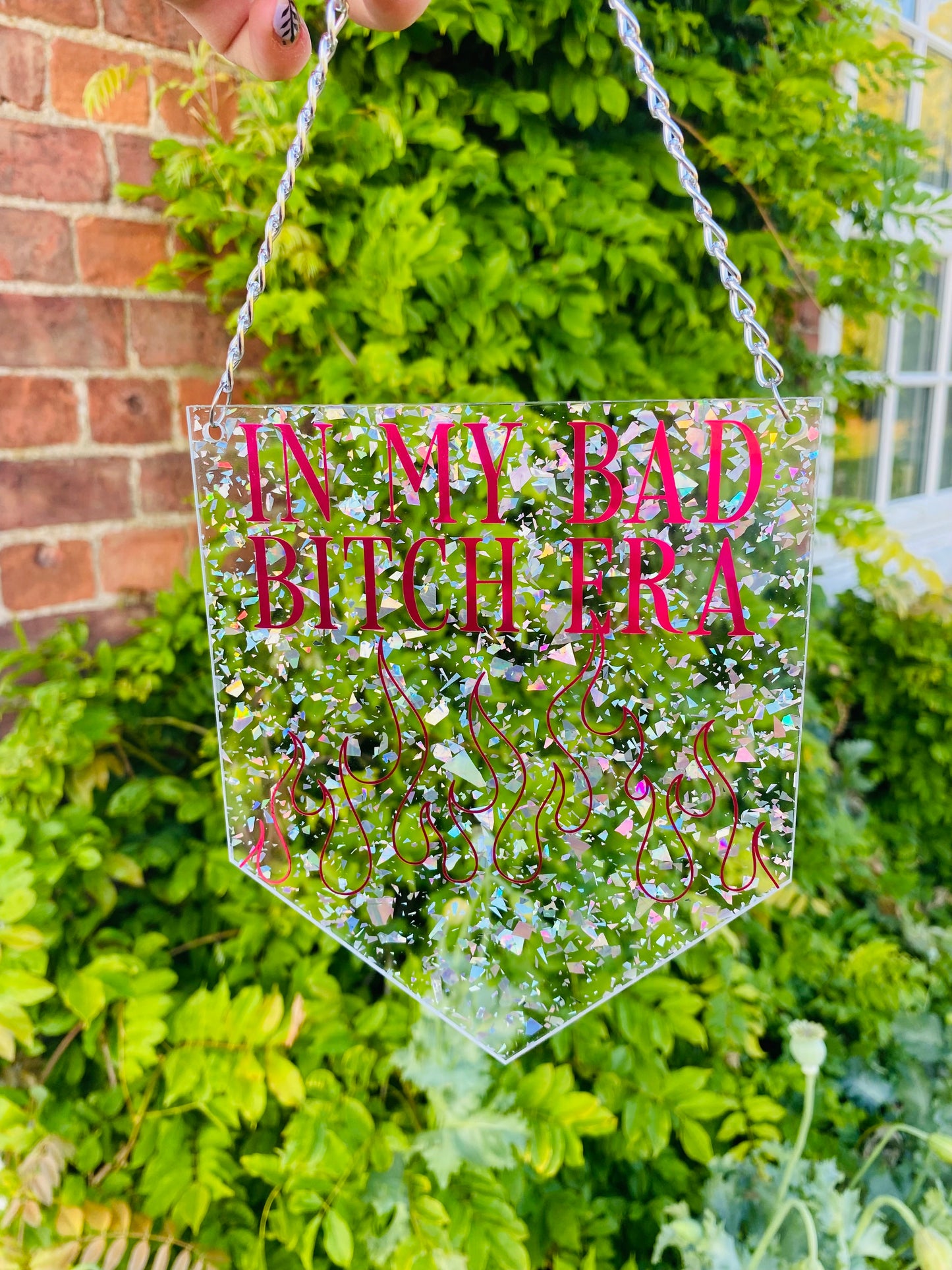 In My Bad Bitch Era Glitter Acrylic Pennant