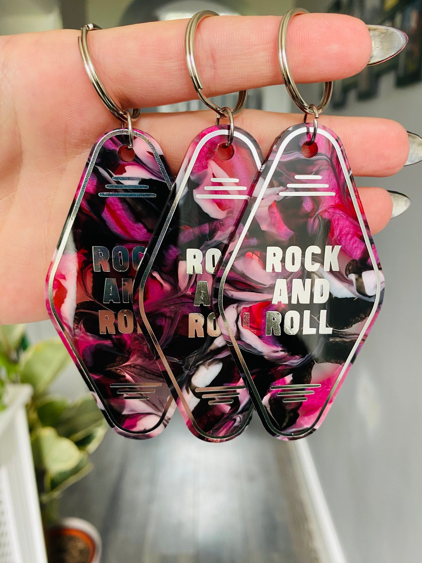 “Rock and Roll” Motel Style Keyring