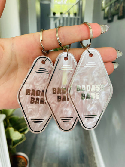 “Badass Babe” Motel Style Keyring