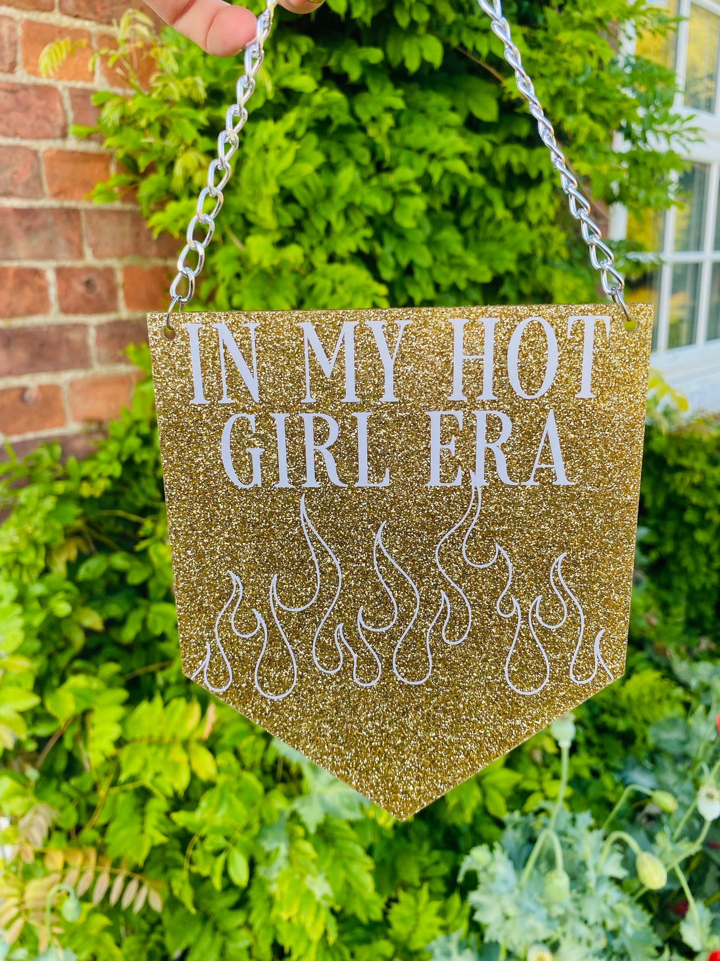 In My Hot Girl Era Glitter Acrylic Pennant