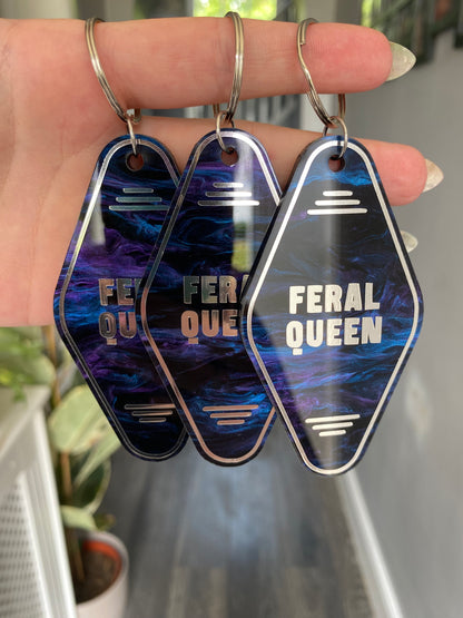 “Feral Queen” Motel Style Keyring