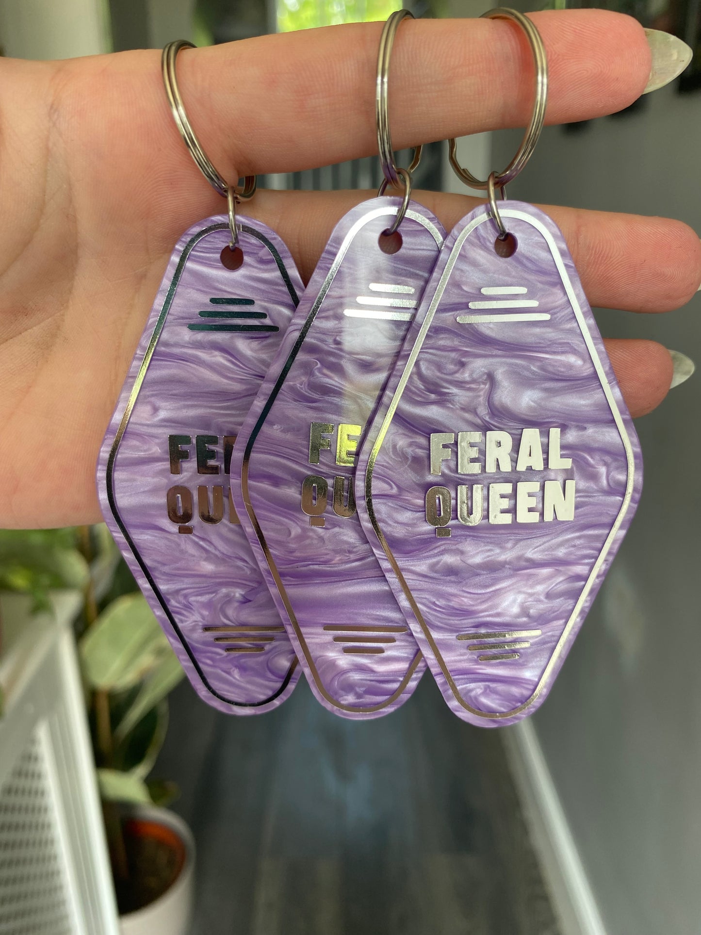 “Feral Queen” Motel Style Keyring