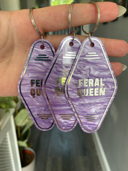 “Feral Queen” Motel Style Keyring