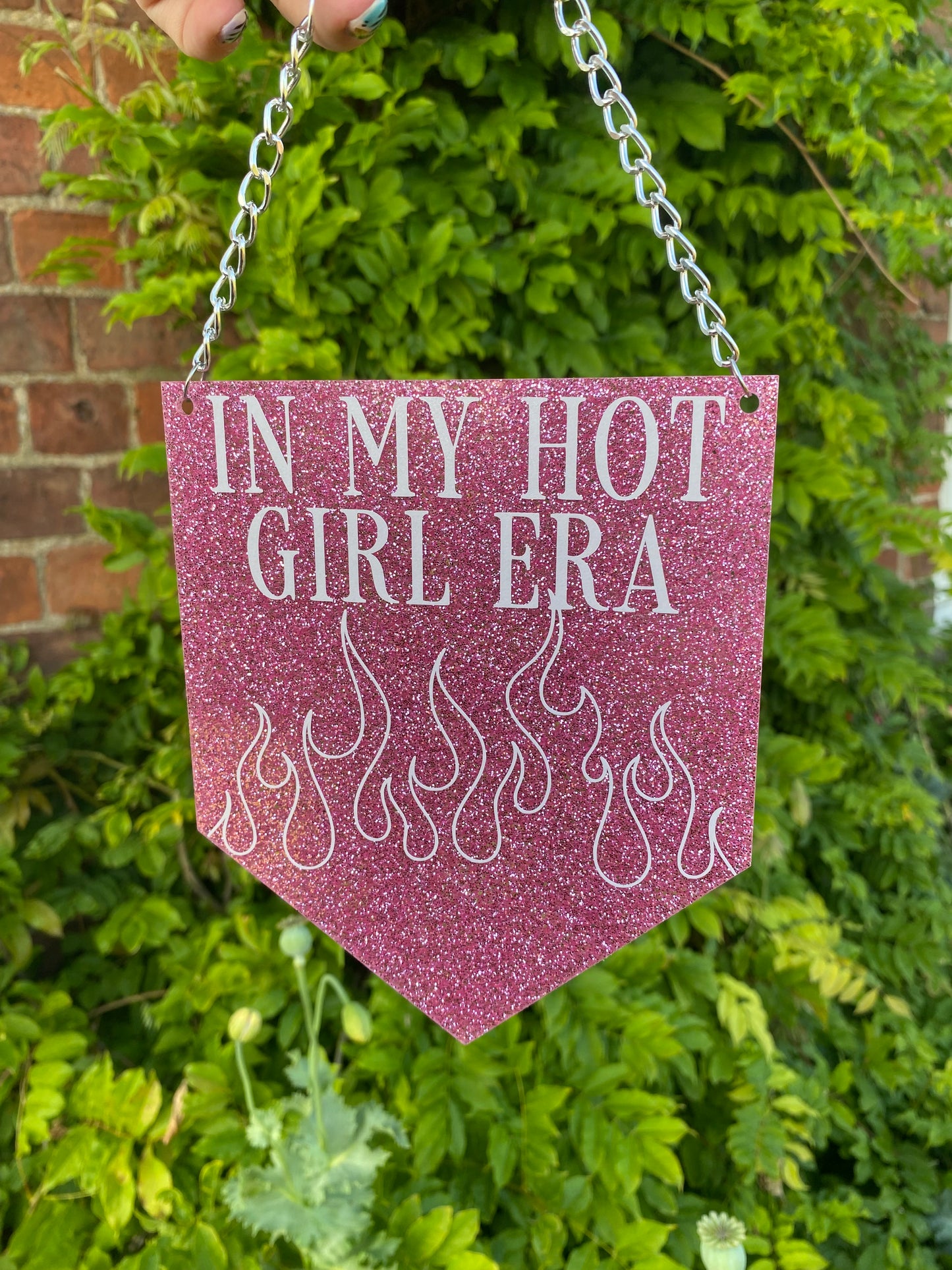 In My Hot Girl Era Glitter Acrylic Pennant