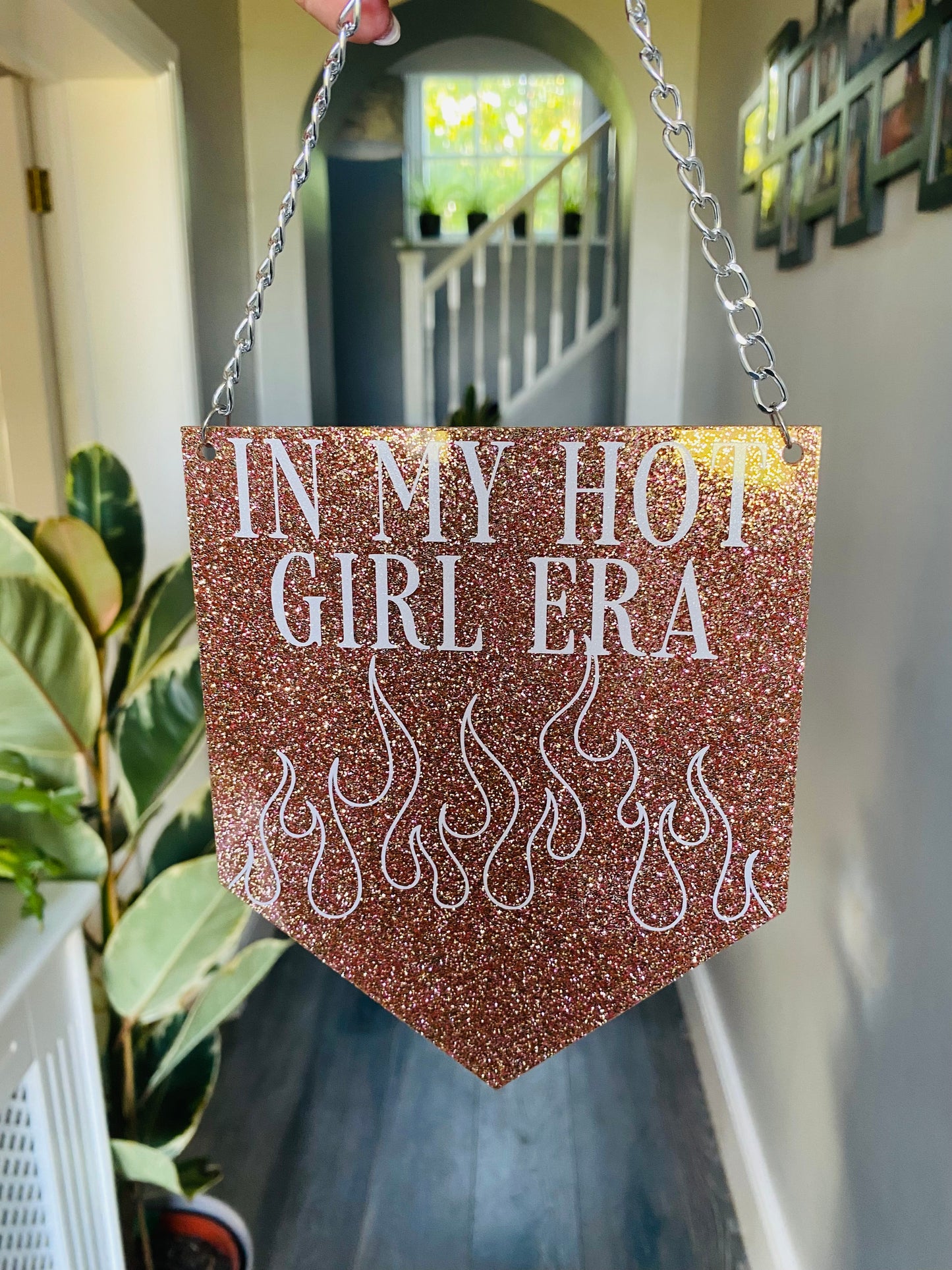 In My Hot Girl Era Glitter Acrylic Pennant