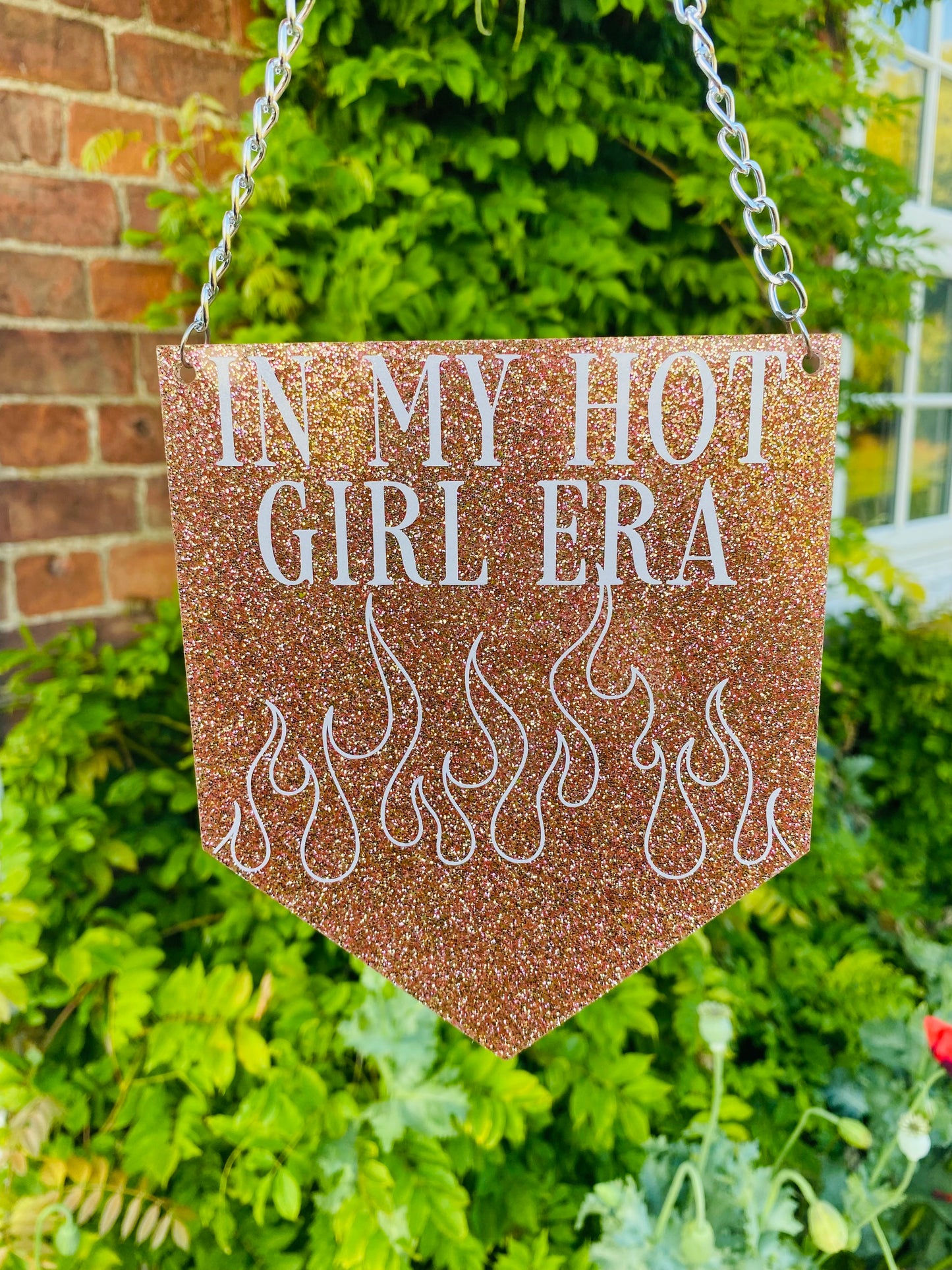 In My Hot Girl Era Glitter Acrylic Pennant