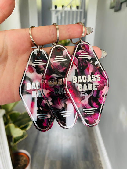 “Badass Babe” Motel Style Keyring