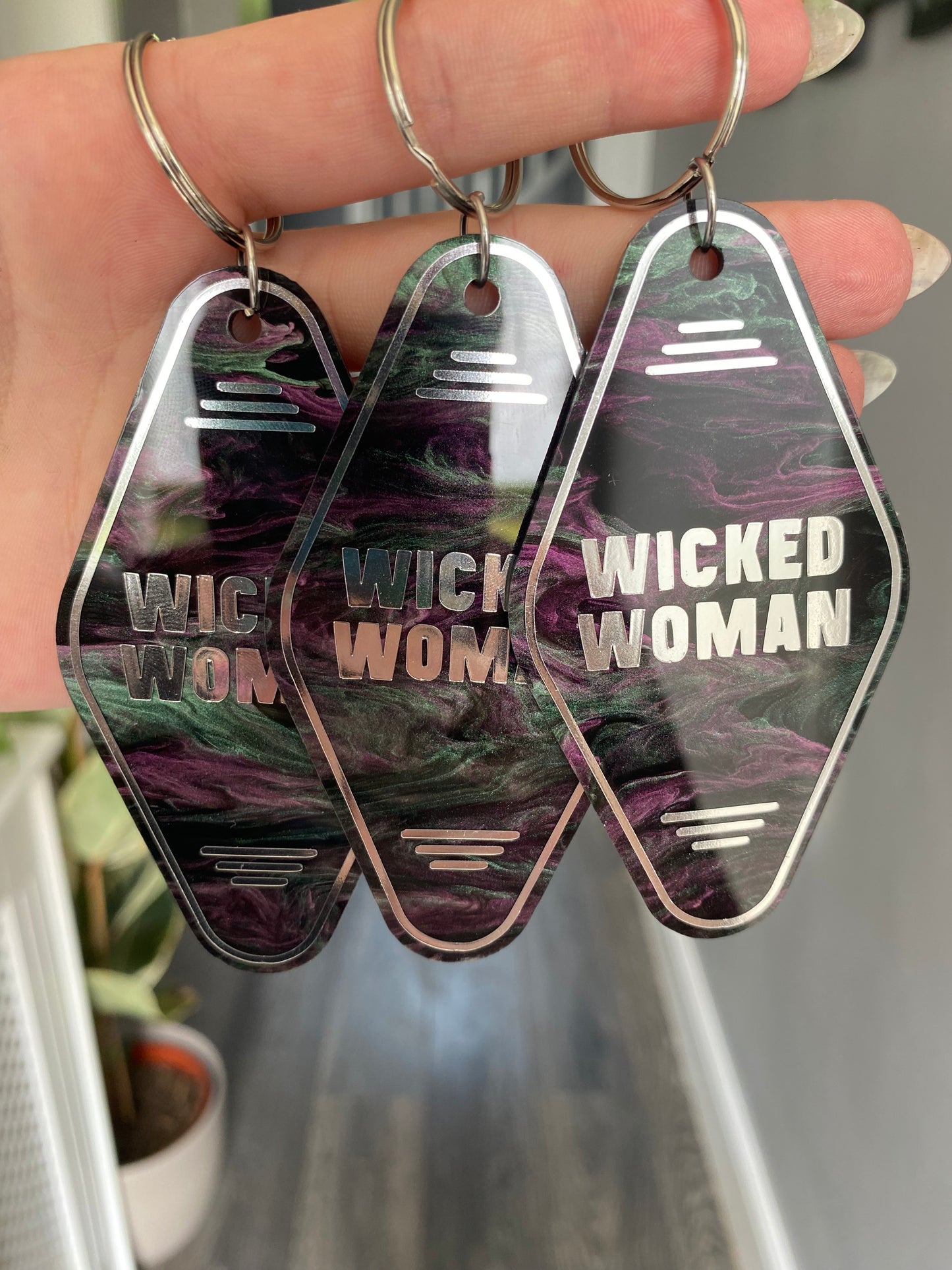 “Wicked Woman” Motel Style Keyring