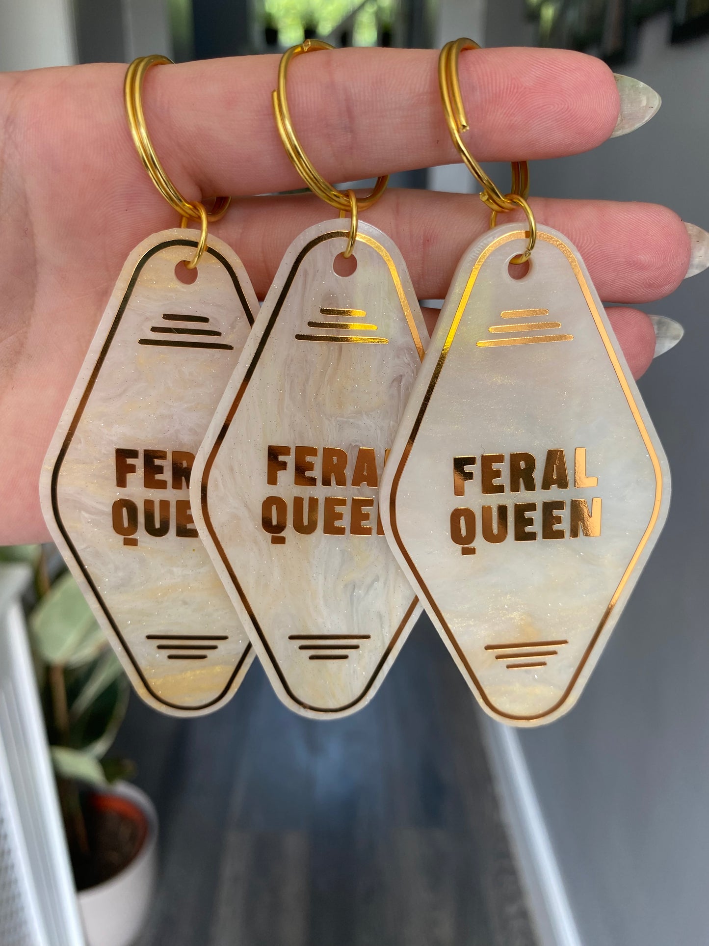 “Feral Queen” Motel Style Keyring
