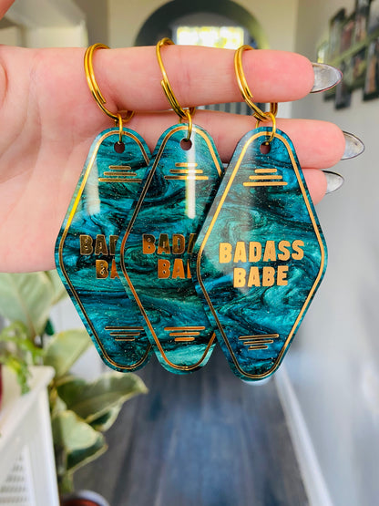 “Badass Babe” Motel Style Keyring