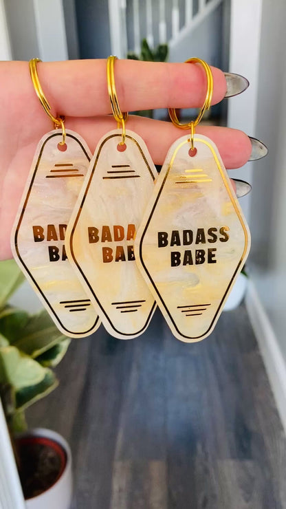 “Badass Babe” Motel Style Keyring