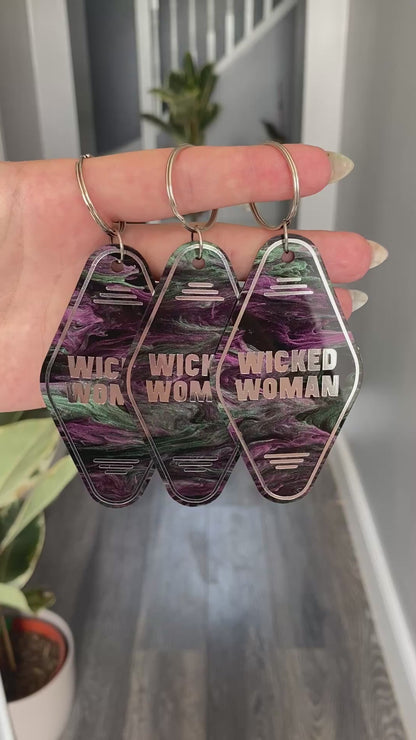 “Wicked Woman” Motel Style Keyring
