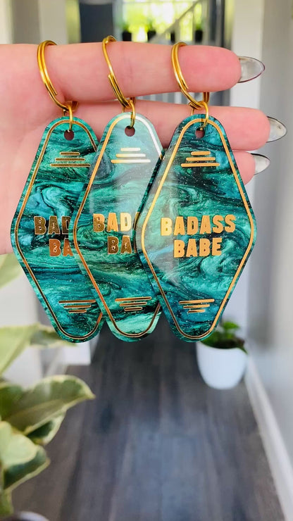 “Badass Babe” Motel Style Keyring