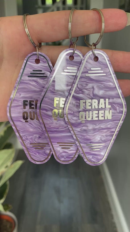 “Feral Queen” Motel Style Keyring