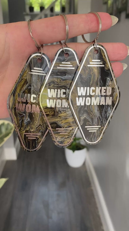 “Wicked Woman” Motel Style Keyring