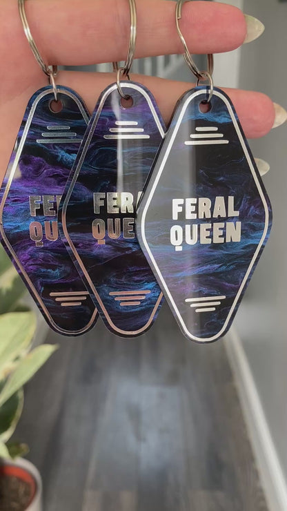 “Feral Queen” Motel Style Keyring